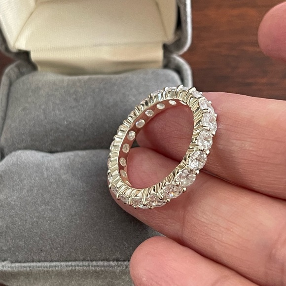 Cubic zirconia silver plated eternal band ring - Picture 2 of 8